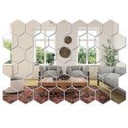 DIY Hexagon Mirror Wall Sticker Set – 45pcs Modern Decorative Tiles for Home Decor