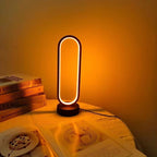 LED USB Dimmable Bedside Lamp – Small Ring Table Lamp for Bedroom & Living Room, Black and White