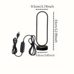 LED USB Dimmable Bedside Lamp – Small Ring Table Lamp for Bedroom & Living Room, Black and White