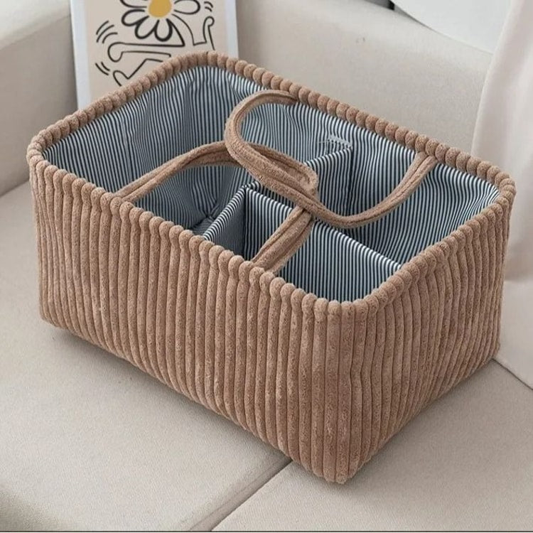 Large Bohemian Multi-Compartment Storage Basket for Clothes, Toys & Home Organization