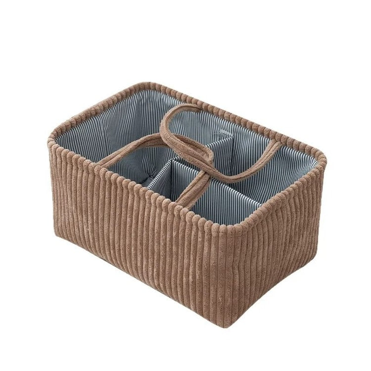 Large Bohemian Multi-Compartment Storage Basket for Clothes, Toys & Home Organization