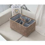 Large Bohemian Multi-Compartment Storage Basket for Clothes, Toys & Home Organization
