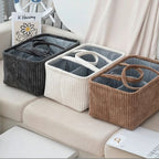 Large Bohemian Multi-Compartment Storage Basket for Clothes, Toys & Home Organization