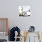 4 Pcs Acrylic Mirror Wall Stickers – Self-Adhesive Decorative Mirror Tiles for Bathroom, Bedroom & Living Room