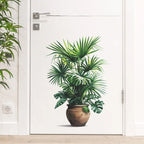 Botanical Potted Plant Wall Decal – Self-Adhesive Green Plant Wall Sticker for Home Decor