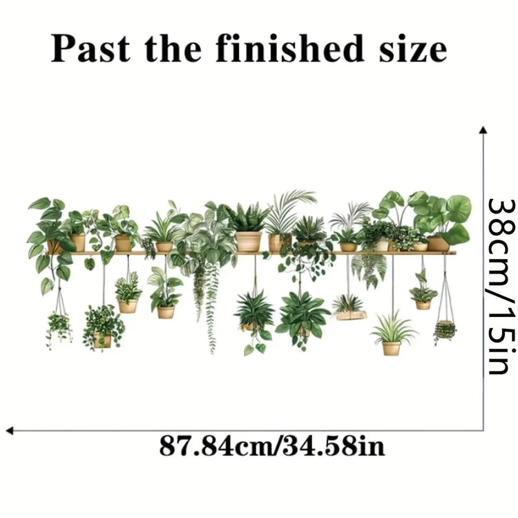Floral Shelf Wall Stickers – Peel-and-Stick Flower Wall Decals for Living Room & Kids Bedroom Decor