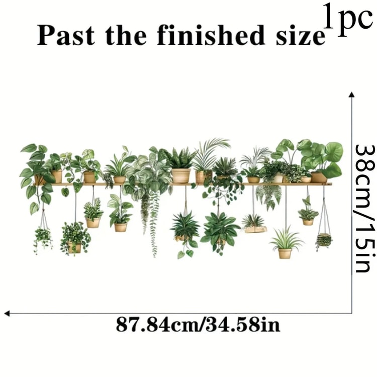 Floral Shelf Wall Stickers – Peel-and-Stick Flower Wall Decals for Living Room & Kids Bedroom Decor