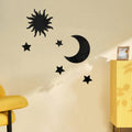 6 Pcs Star & Moon Mirror Wall Stickers – Decorative Celestial Wall Decals for Ramadan, Eid, Bedroom & Living Room