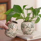 Art Ceramic Vase – Handmade Ice Crackle Vase for Fresh or Dry Flowers, Home & Office Decor