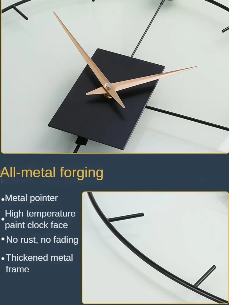 Modern Stylish Wall Clock with Swingable Pendulum – Large Vintage Decorative Clock for Living Room & Home