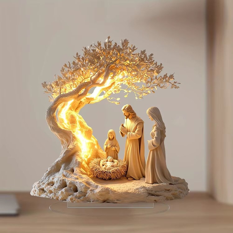 Tree of Life Acrylic Family Statue – Symbolic Desktop Decor for Home, Office & Gifting