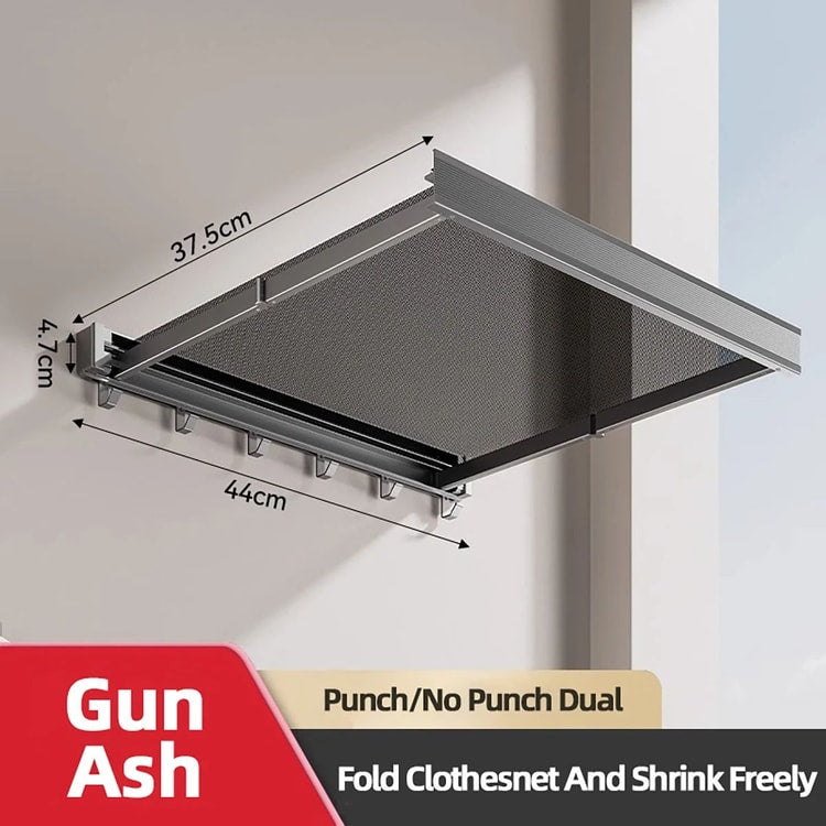 Foldable Clothes and Hat Rack with Hooks – Space-Saving Wall-Mounted Organizer for Bathroom & Balcony