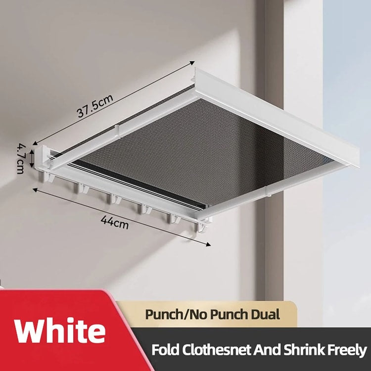 Foldable Clothes and Hat Rack with Hooks – Space-Saving Wall-Mounted Organizer for Bathroom & Balcony