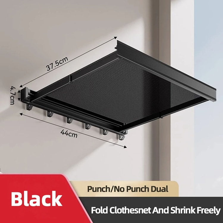Foldable Clothes and Hat Rack with Hooks – Space-Saving Wall-Mounted Organizer for Bathroom & Balcony