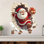 Santa Claus Christmas Wall Decal – Self-Adhesive Holiday Sticker for Living Room, Bedroom & Home Decor