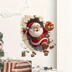 Santa Claus Christmas Wall Decal – Self-Adhesive Holiday Sticker for Living Room, Bedroom & Home Decor