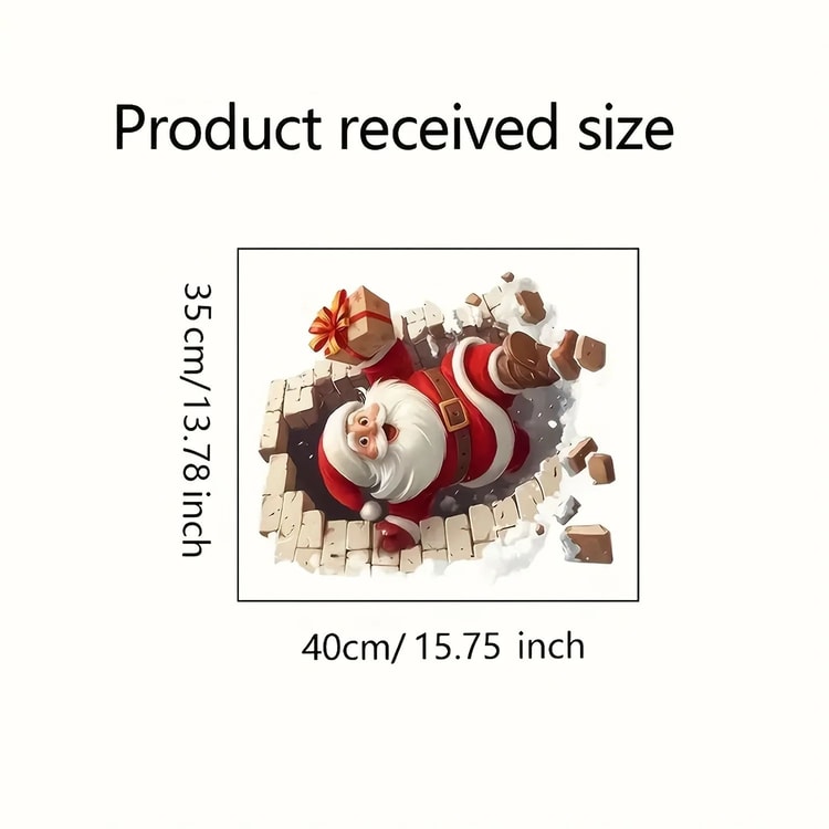 Santa Claus Christmas Wall Decal – Self-Adhesive Holiday Sticker for Living Room, Bedroom & Home Decor