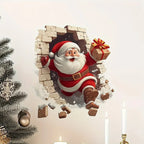 Santa Claus Christmas Wall Decal – Self-Adhesive Holiday Sticker for Living Room, Bedroom & Home Decor