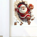 Santa Claus Christmas Wall Decal – Self-Adhesive Holiday Sticker for Living Room, Bedroom & Home Decor