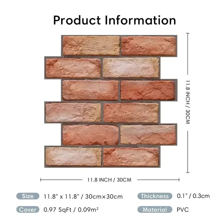 3D PVC Wall Stickers – Self-Adhesive Peel-and-Stick Decorative Wall Panels for Home Decor