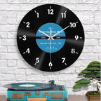 Elegant Counterclockwise Wall Clock – 12 Inch Vinyl Record Style Decorative Clock for Home & Office