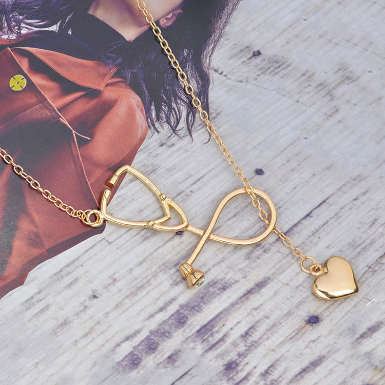 Heart Stethoscope Necklace for Women