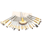 24-Piece Makeup Brush Set with Portable Beige Case