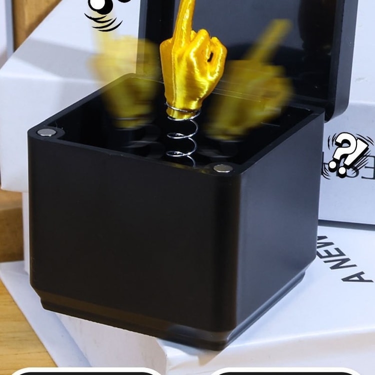 Funny Creative Christmas Box Gifts, Middle Finger in Box, Interesting Prank Gift, Office Desk Decoration Home Decoration