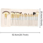 24-Piece Makeup Brush Set with Portable Beige Case