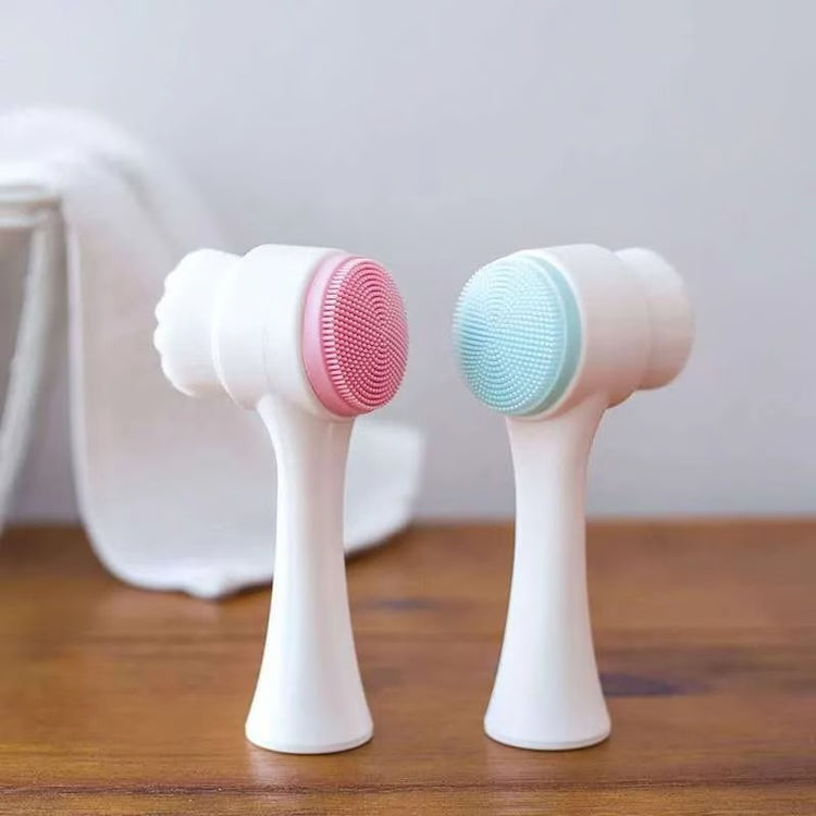 Double-Sided Silicone Facial Cleansing Brush – Reusable Exfoliating and Massage Tool