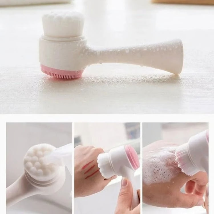 Double-Sided Silicone Facial Cleansing Brush – Reusable Exfoliating and Massage Tool