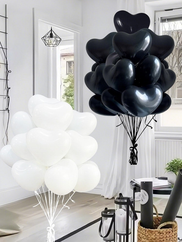 White Heart Balloons for Wedding, Bridesmaids' Gifts, Marriage, Engagement, and Party Decorations