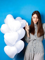 White Heart Balloons for Wedding, Bridesmaids' Gifts, Marriage, Engagement, and Party Decorations