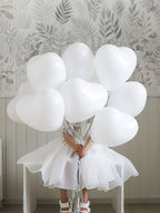White Heart Balloons for Wedding, Bridesmaids' Gifts, Marriage, Engagement, and Party Decorations