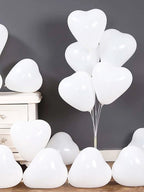 White Heart Balloons for Wedding, Bridesmaids' Gifts, Marriage, Engagement, and Party Decorations