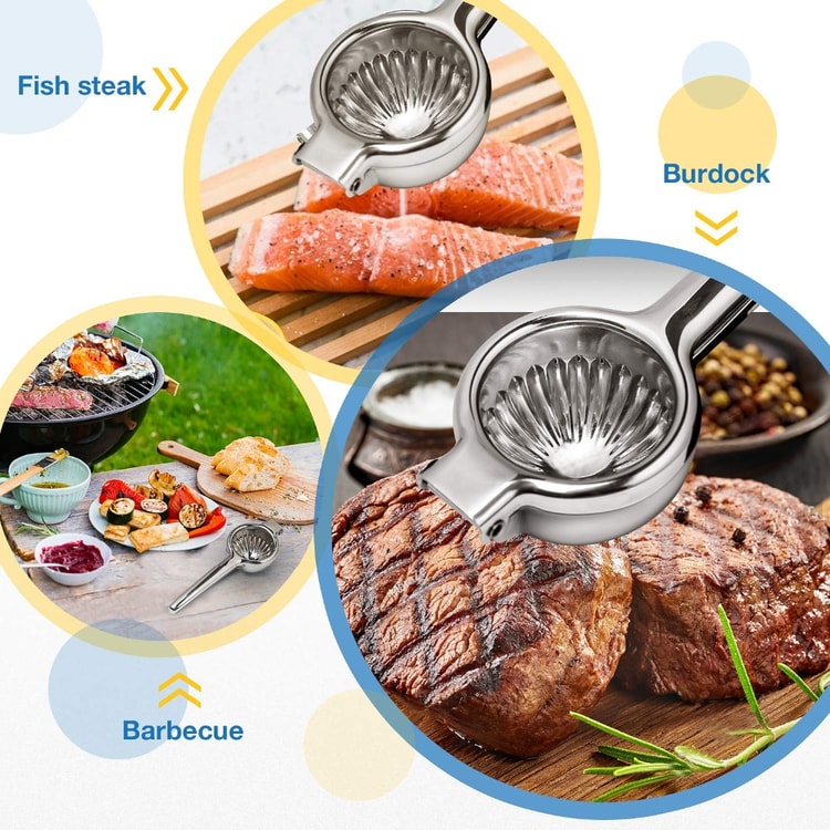 Stainless Steel Lemon Squeezer with Zester Manual Citrus Juicer for Fresh Lemon and Orange Juice