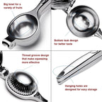 Stainless Steel Lemon Squeezer with Zester Manual Citrus Juicer for Fresh Lemon and Orange Juice