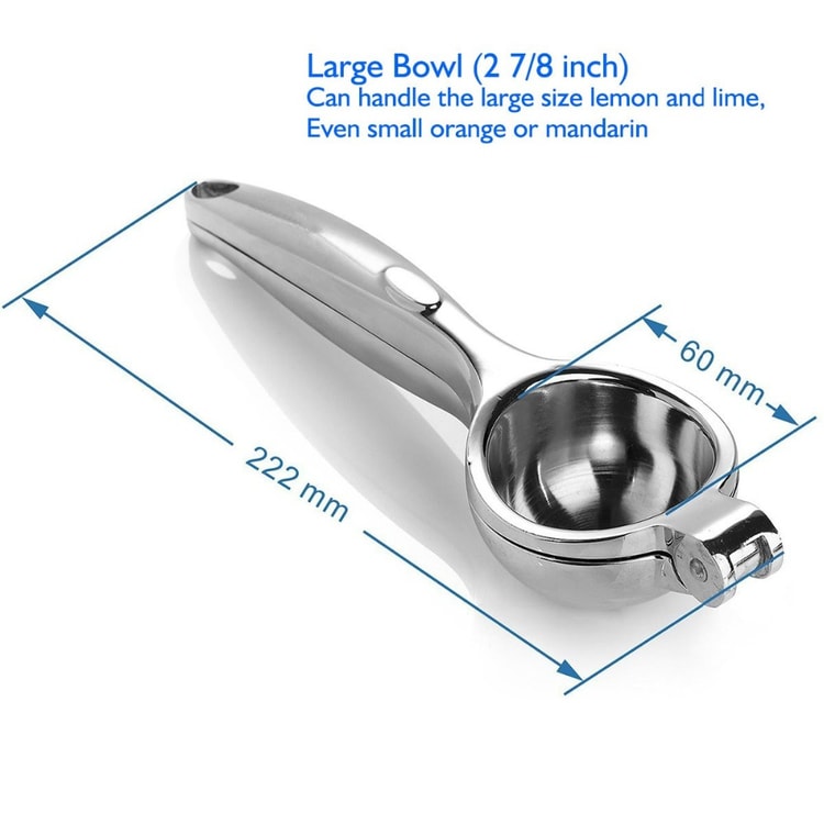 Stainless Steel Lemon Squeezer with Zester Manual Citrus Juicer for Fresh Lemon and Orange Juice