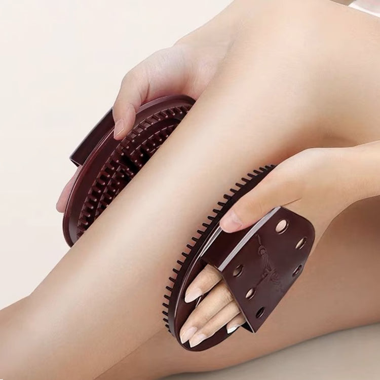 Set of 2 Brown Body Massage Brushes for Home Beauty & Relaxation