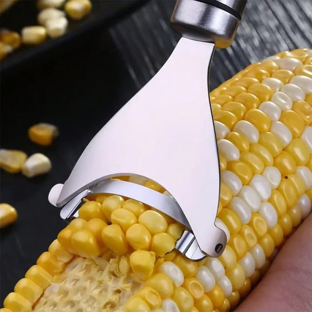 Stainless Steel Corn Peeler Stripper Tool with Serrated Cob Shaver