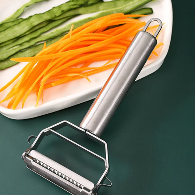 Stainless Steel Vegetable Peeler with Double-Head Design for Multi-Function Kitchen Use