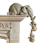 Elephant Hug Resin Figurine Set – 3-Piece Miniature Home Decor Gift