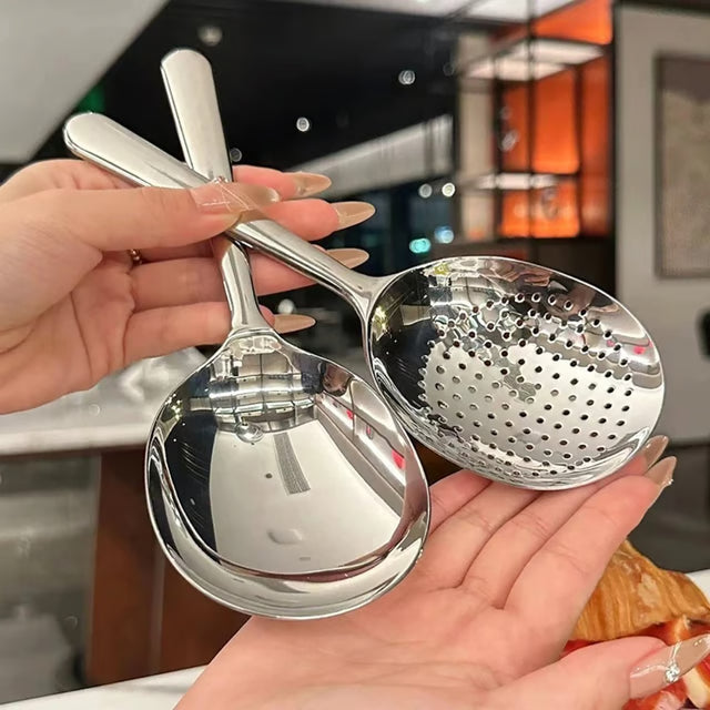 Heavy Duty Stainless Steel Serving Spoons Large Heat-Resistant Kitchen Ladles for Restaurant Catering & Home Use