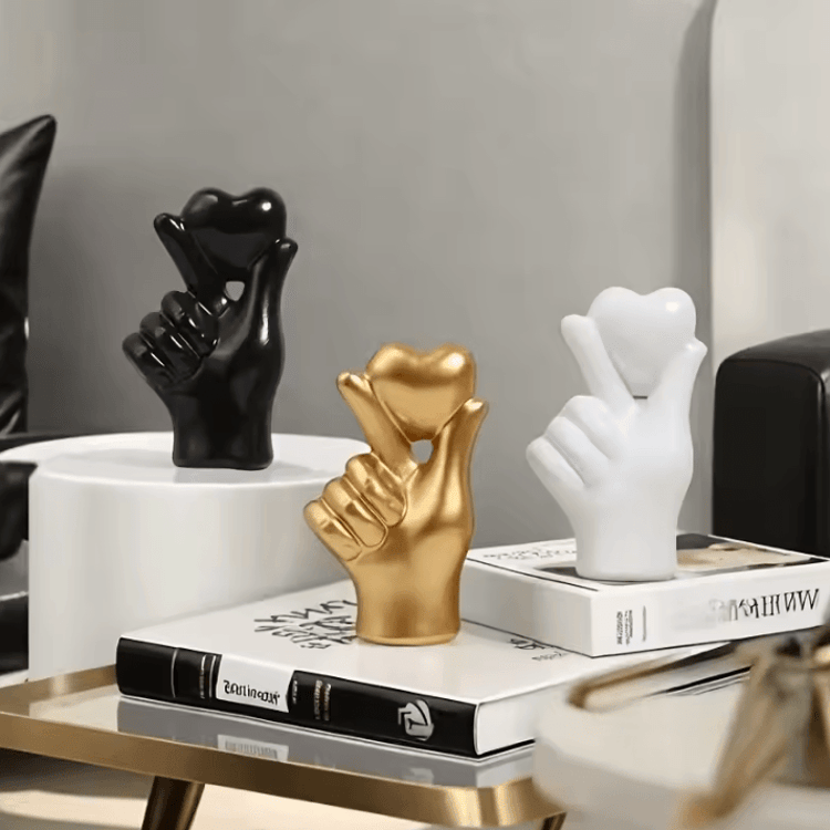 1 Pc Hand Gesture Figurine – Modern Minimalist Resin Home Decor for Living Room, Desk & Shelf