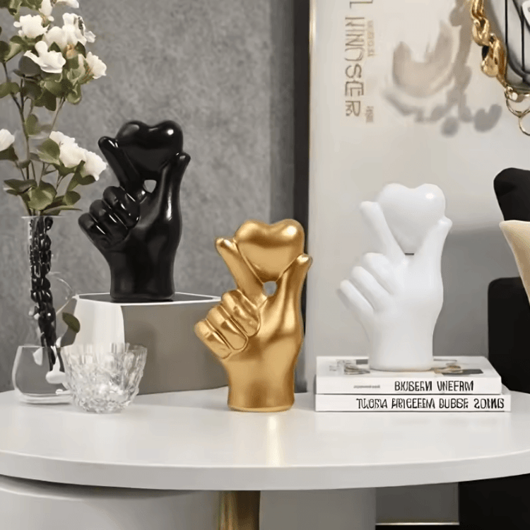1 Pc Hand Gesture Figurine – Modern Minimalist Resin Home Decor for Living Room, Desk & Shelf