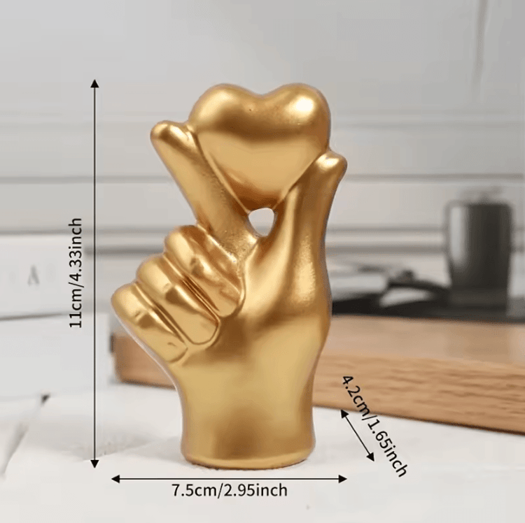 1 Pc Hand Gesture Figurine – Modern Minimalist Resin Home Decor for Living Room, Desk & Shelf