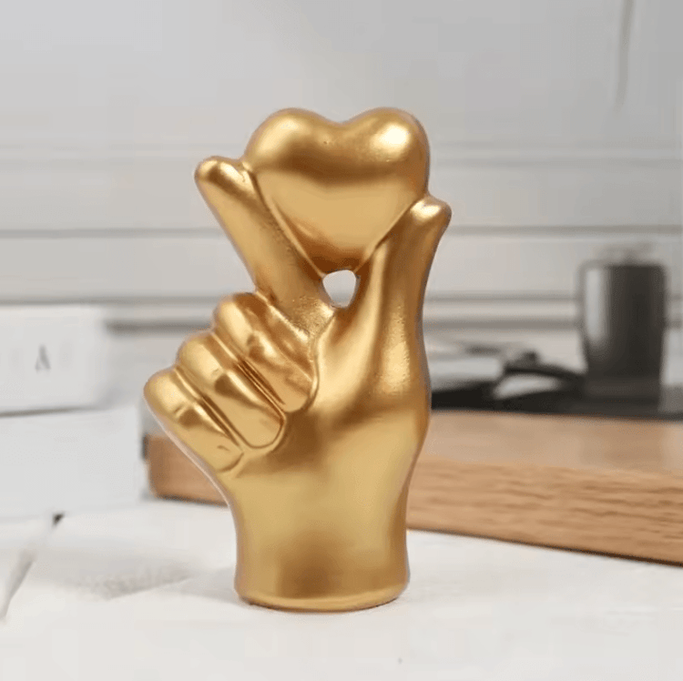 1 Pc Hand Gesture Figurine – Modern Minimalist Resin Home Decor for Living Room, Desk & Shelf