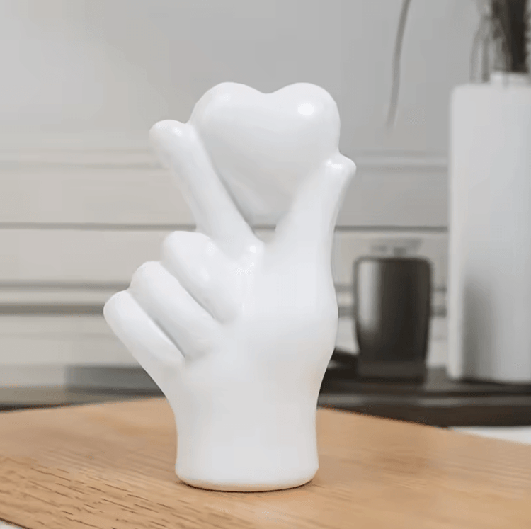 1 Pc Hand Gesture Figurine – Modern Minimalist Resin Home Decor for Living Room, Desk & Shelf