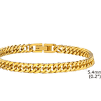Gold Color Stainless Steel Cuban Link Chain Bracelet for Women – Fashion Jewelry Gift