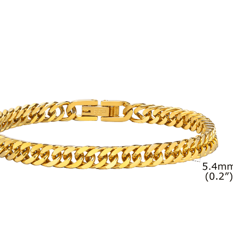 Gold Color Stainless Steel Cuban Link Chain Bracelet for Women – Fashion Jewelry Gift